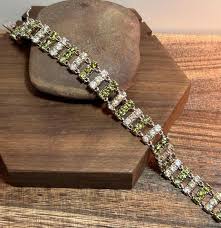 Peridot Sterling Tennis Bracelet 6.3ctw 7.25” Multi Stone ...