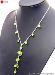 8-10mm Floating Natural Green Peridot Pendant Necklace for ...