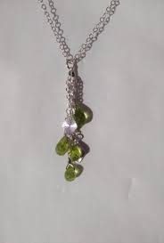 Peridot Briolette Sterling Necklace Pendant: 1.7mm Cable ...