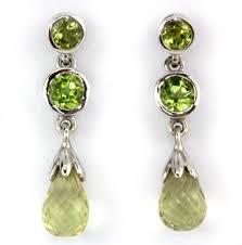 Sold at Auction: A pair of 925 silver drop earrings set with ...