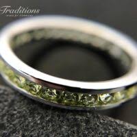 Semi-Precious Sterling Silver Channel-Set Peridot August ...