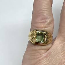 18k Gold Electroplate Peridot Ring Size 6 | eBay
