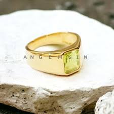 Peridot Gold Rings for Men for sale | eBay
