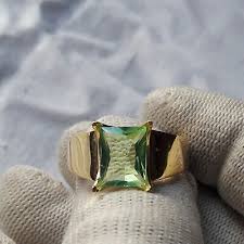 Natural Green Amethyst Ring Amethyst Men's Ring 14k Yellow Gold Ring Gift. | eBay