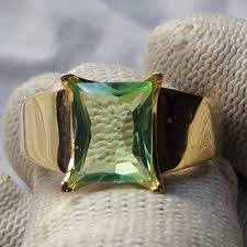 Natural Green Amethyst Ring for Men, 925 Sterling Silver Gold Plating Natural Green Amethyst Wedding Ring for Men, February Men's Gift Ring - Etsy