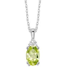 10KW Color Ens Prong Peridot Necklace 1/30CT | International ...