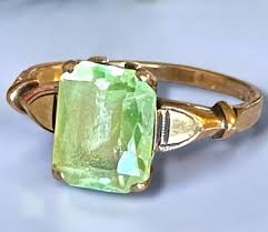 GORGEOUS Antique 10k Rose Gold Peridot Solitaire Ring Size 8 ...