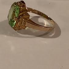 Antique Victorian Solid 10k Yellow Gold Peridot Gemstone ...