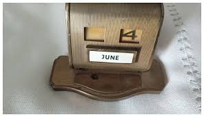 Brass Perpetual Calendar For Desk Top. For Sale at Ruby Lane