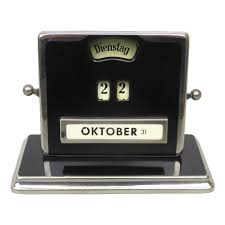 Bauhaus Chrome-Plated Black Eternal Calendar by Jakob Maul, 1920s | Chairish