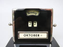 Bauhaus Chrome-Plated Black Eternal Calendar by Jakob Maul, 1920s for sale at Pamono