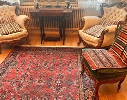 Red Persian Style Area Rug: Vintage Boho-chic Carpet - Etsy Canada
