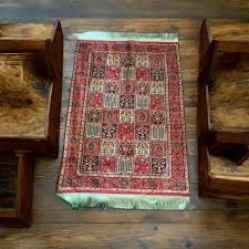 Traditional Velvet Prayer Mat , Persian Carpet Prayer Mat