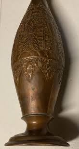 Ornate Vintage Brass Middle East? Vase Urn Hand Chased ...