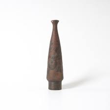 Large Brutalist Vase in Ceramic from Perignem for sale at Pamono