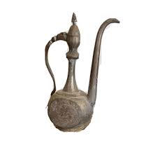 Antique Large Persian Engraved Pitcher w/Lid Silver Color Middle Eastern Decor | eBay