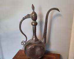 Antique Persian Tinned Copper Water Holder. Beautiful Large Antique Copper Persian Islamic Ewer Pitcher Tea Water Pot Jug - Etsy
