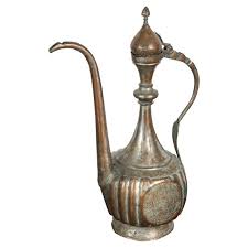 Antique 19th Century Turkish Ottoman Tinned Copper Ewer Pitcher For Sale at 1stDibs | turkish antiques, tinned pitcher, ewer jug