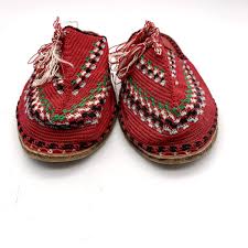 Handmade Ethnic Woven Tassel Slide 7 Festival Red Mule Flat ...
