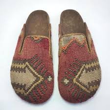 Handwoven Kilim Clogs: Men's Vintage Turkish Rug Shoes (size ...
