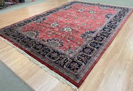 Hand-Knotted Wool Red Ashfar Rug (9'10"x14') – rugsoftheworld