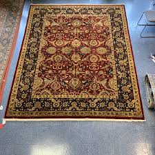 9'1” x 11'9” red and black floral traditional finely made ...