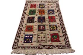 2'9x4'6 Ft Afghan Vintage Rug- Natural Ayena Design Handmade ...