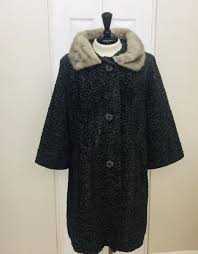 Vtg 50's Curly Persian Lamb Coat By Astrakin Lepshire Gray Made In France M/L | eBay