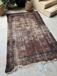 4x6 Worn Persian Rug / Small Vintage Persian Rug – Blue ...