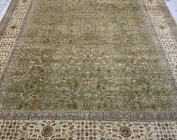 10x14 Pistachio Green Oriental Rug - Super Fine Rug - Woolen ...