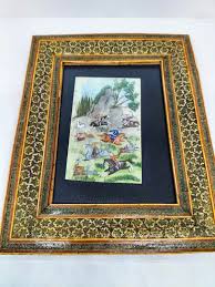 Antique Painting Middle East Hunting Scene Oil Painted on Bone - Etsy Canada