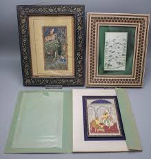 Sold at Auction: Konvolut Miniaturen u.a. EMAMI, persisch / indisch, 19.-20. Jh.