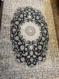 Very Fine Hand Knotted Wool & Silk Nain Rug 4'2” X 6'8 ...