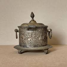 French Antique Metal Trinket Box: Shabby Chic Bonboniere - Etsy