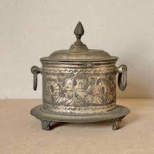 French Antique Metal Trinket Box: Shabby Chic Bonboniere - Etsy New Zealand