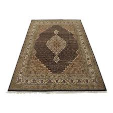 Tabriz Mahi Rug 7'10'' X 10'2'' Black Wool Traditional Hand ...