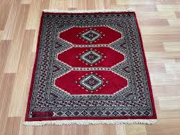 2.5x2.5 Red Color Bokhara Rug - Square Rug - Woolen Rug ...
