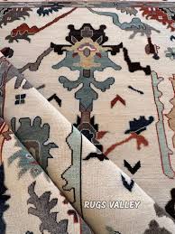 Hand-knotted Vintage Oushak Wool Rug: Persian Knot, Large ...