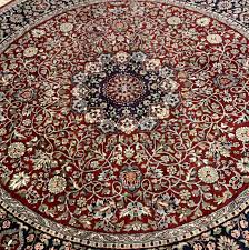KAOUD RUGS 6x6 ROUND RED TABRIZ AREA RUG