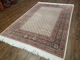 Vintage Persian Tabriz Rug 5x7, Beige and Green, Hand Knotted Handmade – Jewel Rugs