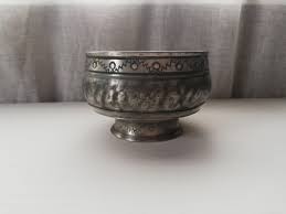 Pedestal Bowl Norwegian Antique-hammered Pewter-nordic Folk ...