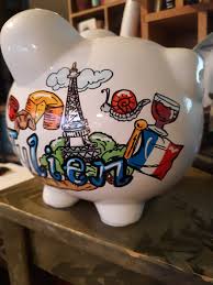 Piggy Bank Personalized Handpainted Italy France Dreamtrip Country of Your Choice Bank - Etsy