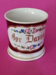 Shaving mugs occupational,old Paris made france.hand painted pink and multicolor | eBay