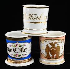 Sold at Auction: Victorian Porcelain Shaving Mug Collection