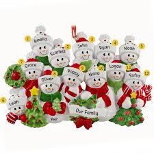 Personalized Snowman Grandparents And 10 Grandkids Glittered ...