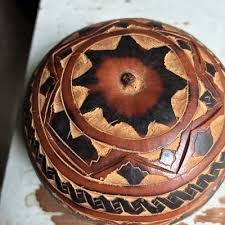 Peruvian Hand Carved Gourd Trinket Box Lamas , Herders With ...