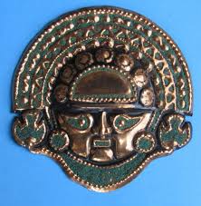 Vtg Peruvian handcrafted 6 inch Copper Inca Mask Wallhanging ...