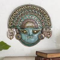 Peruvian Mask in Copper and Bronze with Gemstones ...