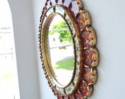 Peruvian Mirrors "harmonious Red 50cm"- Interior Decoration - Wall Mirror - Home Decoration- Decorative Mirrors - Peruvian Crafts - Etsy