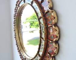 Peruvian Mirrors "harmonious Orange 50cm" - Interior Decoration - Wall Mirror - Home Decoration - Decorative Mirrors - Crafts - Etsy